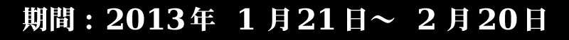 2013年1月21日〜2月20日